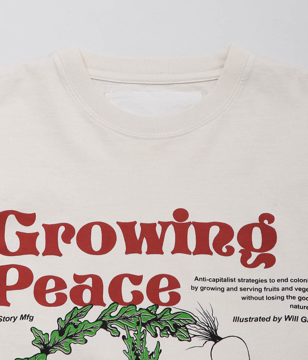 STORY MFG ``GRATEFUL TEE LS'' (ECRU GROWING PEACE)