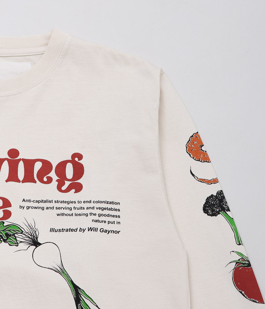 STORY MFG ``GRATEFUL TEE LS'' (ECRU GROWING PEACE)