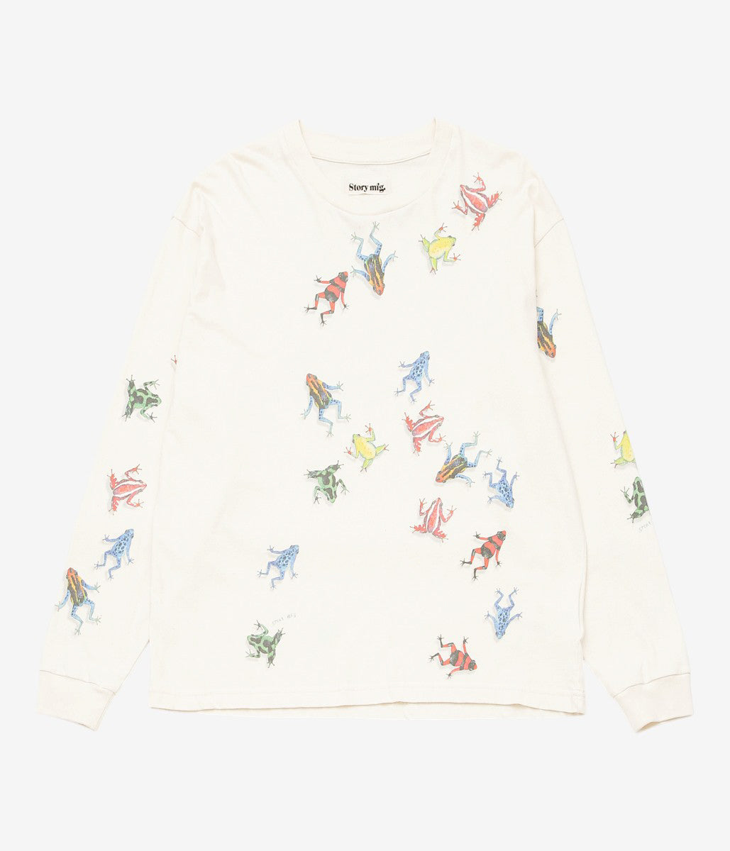 STORY MFG ''GRATEFUL TEE LS'' (ECRU FROGS)