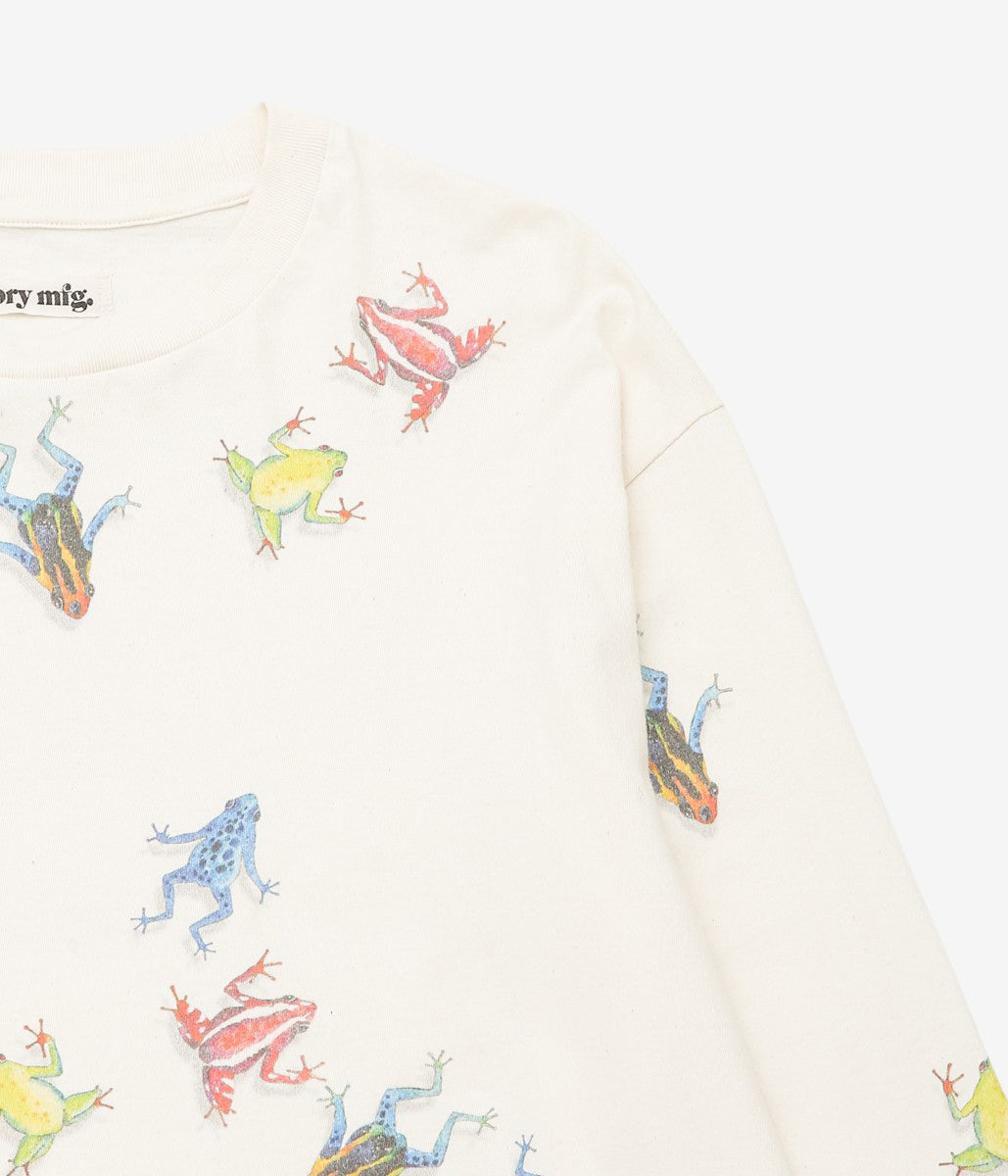 STORY MFG ''GRATEFUL TEE LS'' (ECRU FROGS)