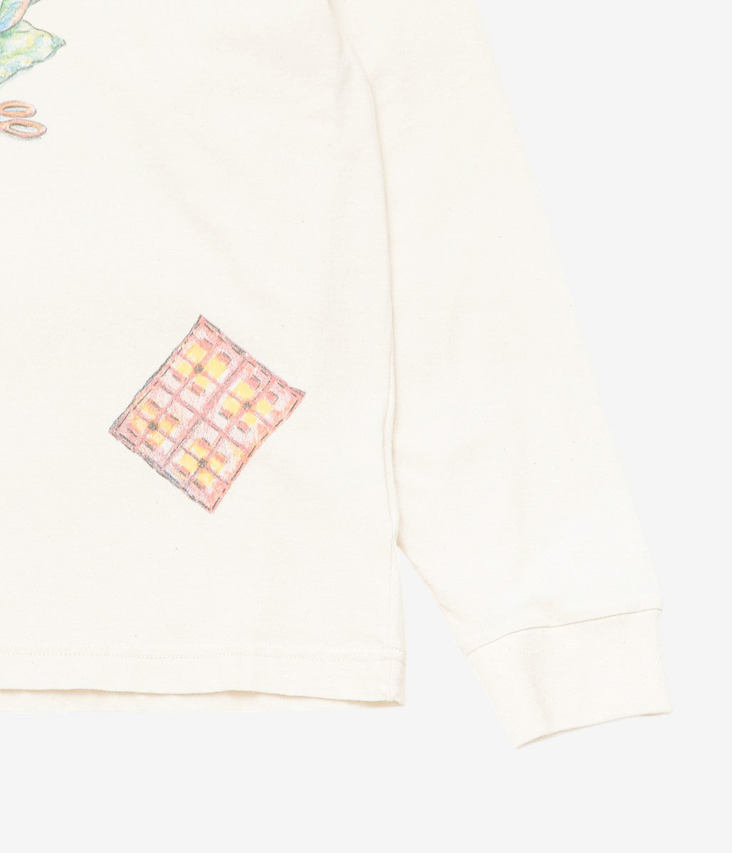 STORY MFG ''GRATEFUL TEE LS'' (ECRU PATCHWORK BEAR)