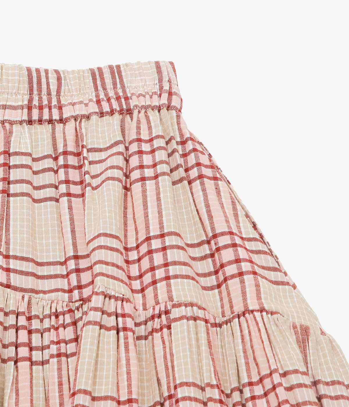STORY MFG "JUNIPER SKIRT" (FLORA CHECK HANDLOOM)