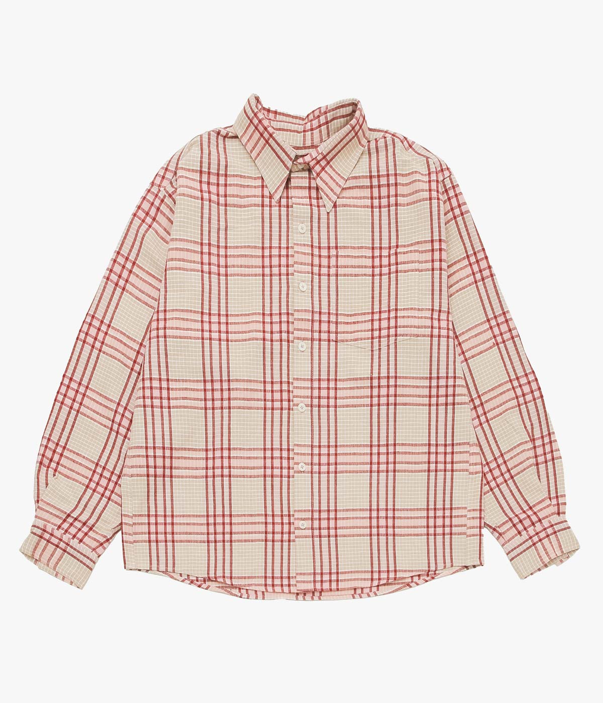 STORY MFG. ''PLANE SHIRT'' (FLORA CHECK HANDLOOM)