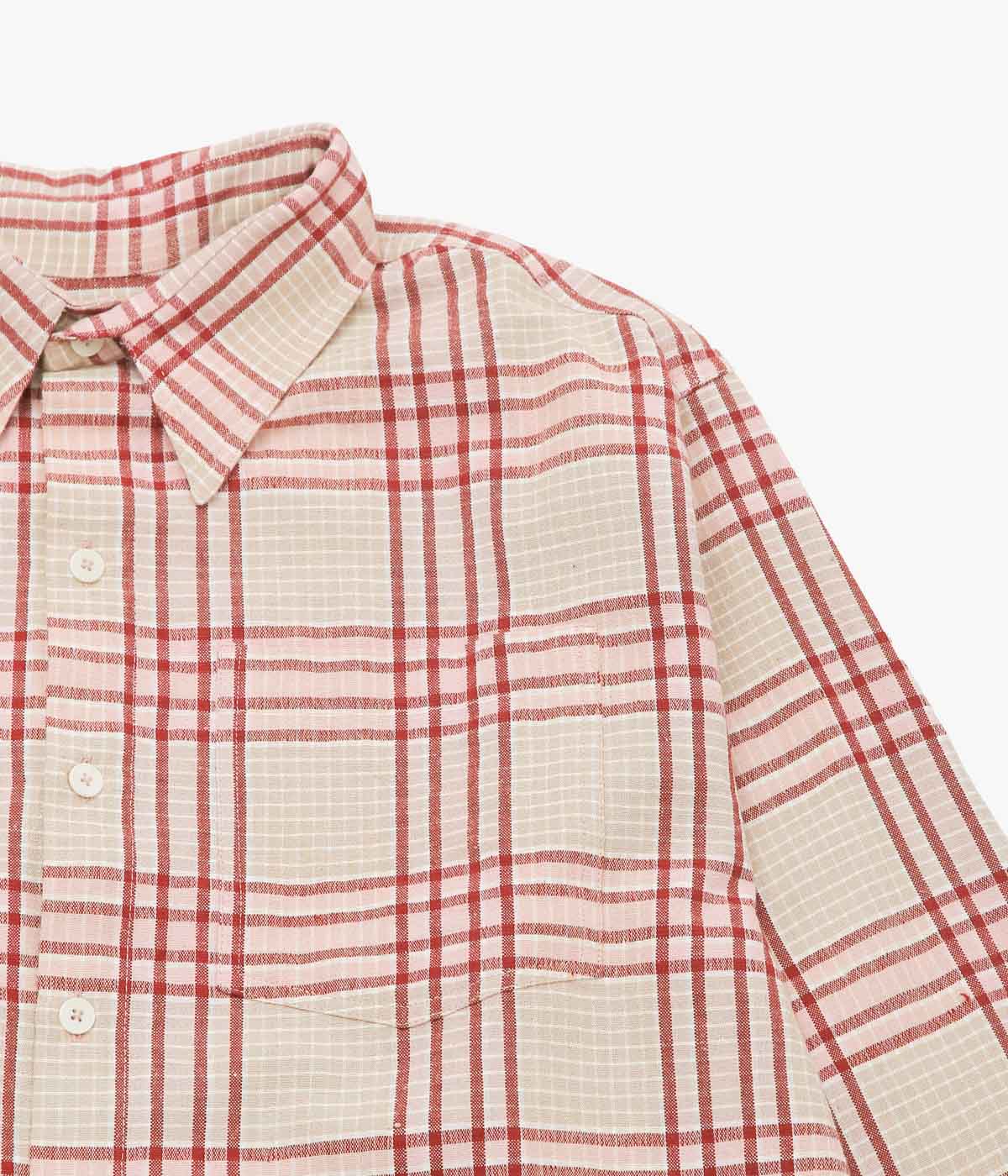 STORY MFG. ''PLANE SHIRT'' (FLORA CHECK HANDLOOM)