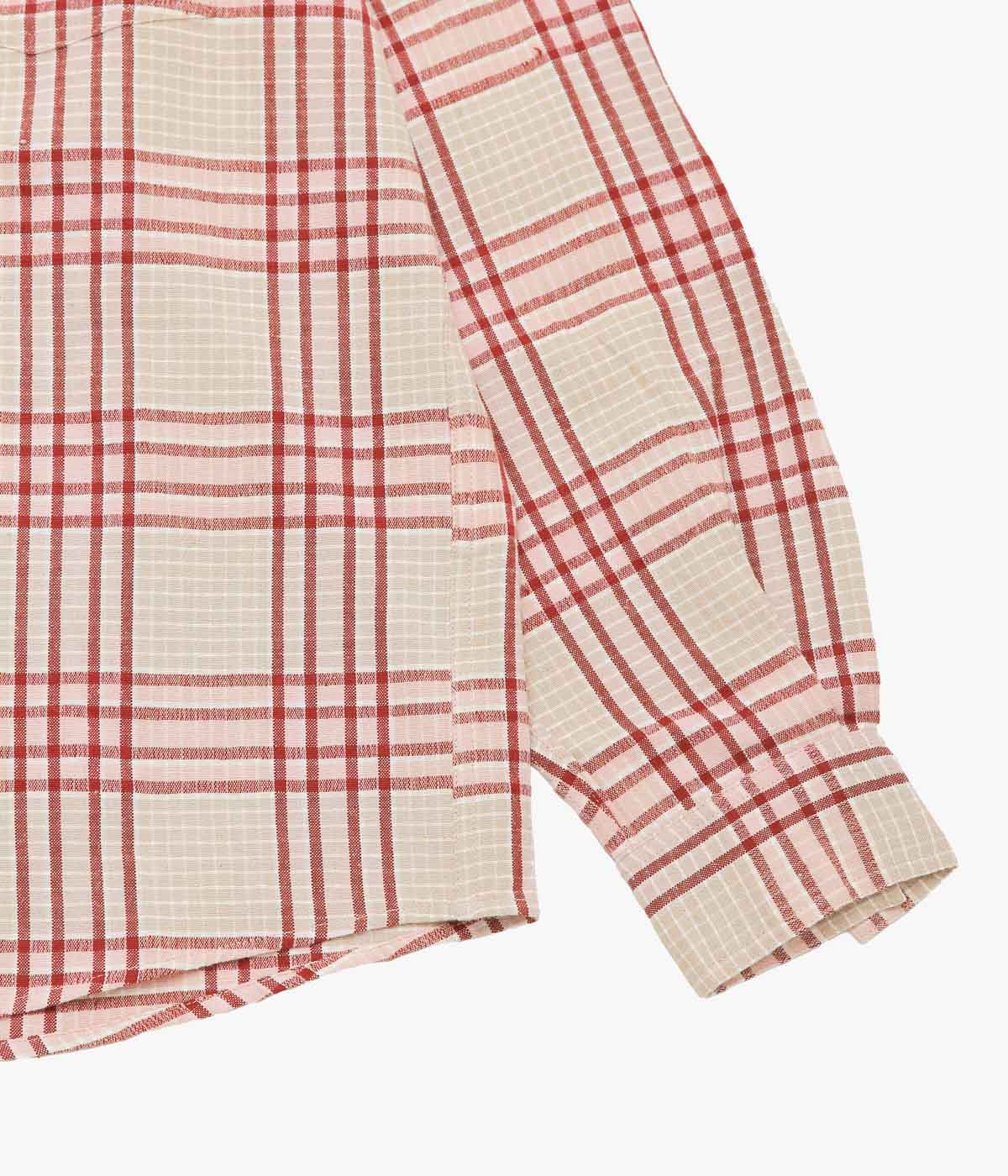 STORY MFG. ''PLANE SHIRT'' (FLORA CHECK HANDLOOM)