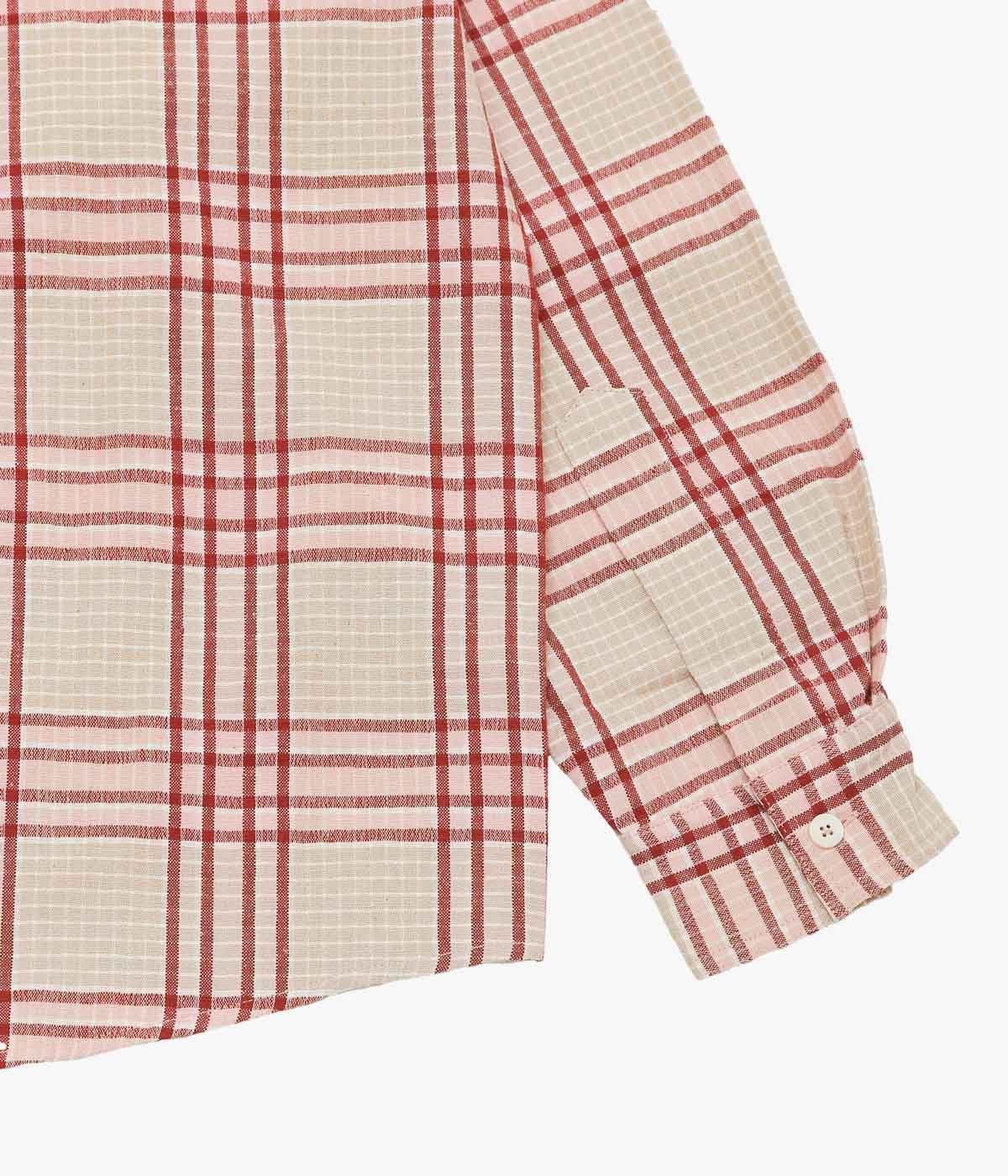 STORY MFG. ''PLANE SHIRT'' (FLORA CHECK HANDLOOM)