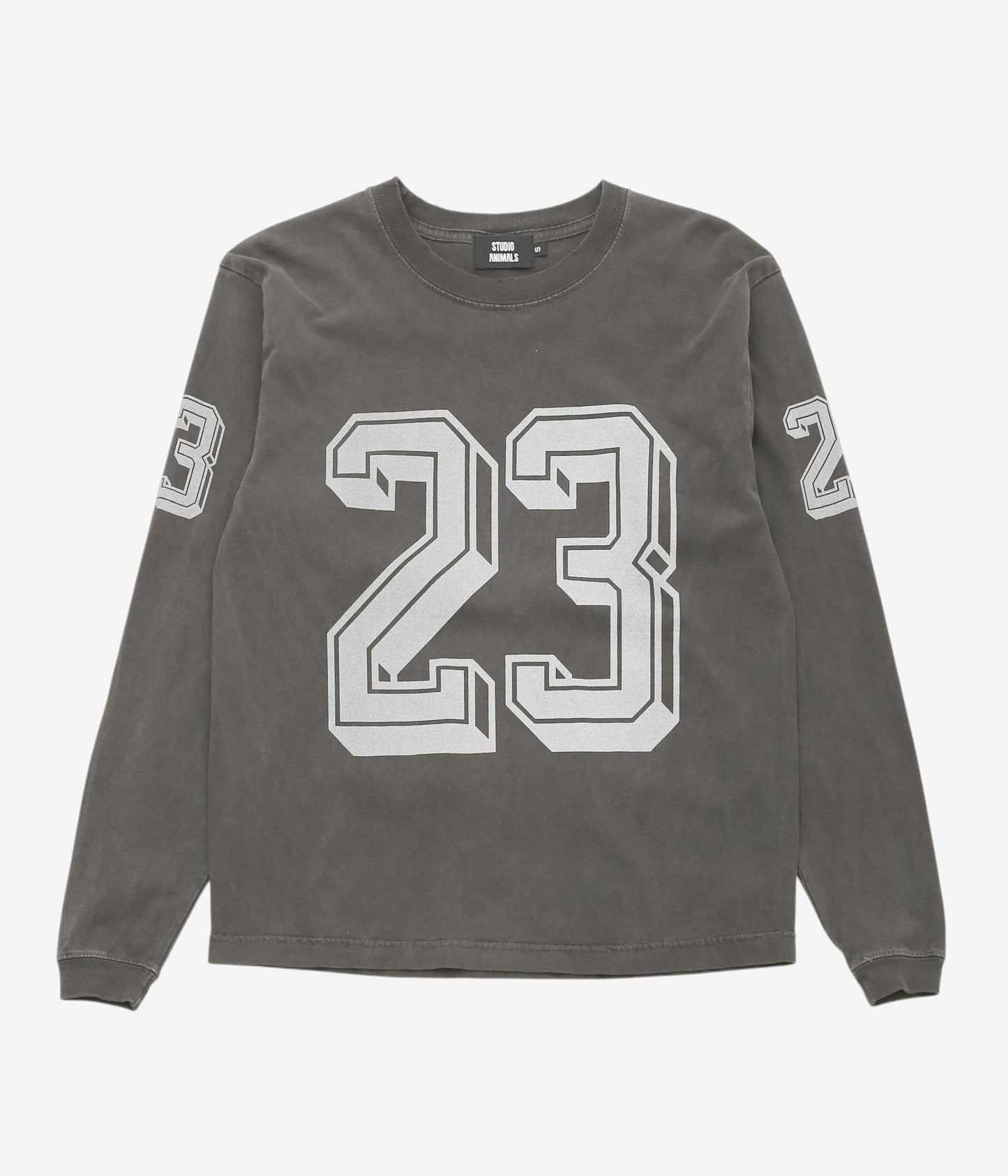 STUDIO ANIMALS ''“23” L/S T-SHIRT '' (FADED BLACK)