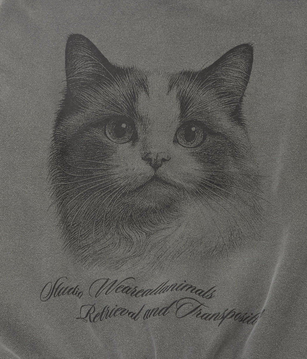 STUDIO ANIMALS ''"CAT" SWEATSHIRT'' (FADED BLACK)