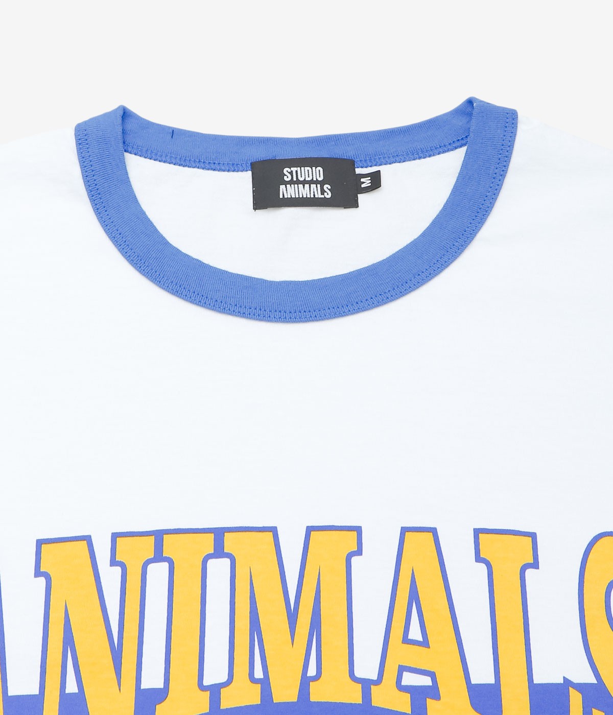 STUDIO ANIMALS ''"CURVED ARCH LOGO" S/S T-SHIRT'' (WHITE/BLUE)
