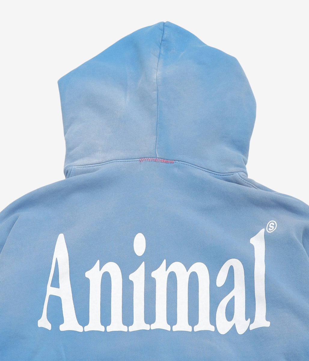 STUDIO ANIMALS ''×MOOJIMOOJI ”ANIMALS LETTER" HOODIE'' (BLUE)