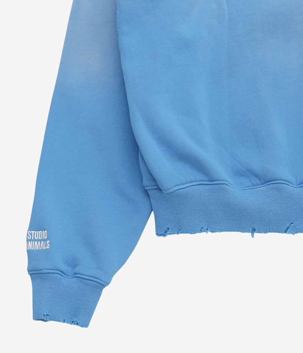 STUDIO ANIMALS ''×MOOJIMOOJI ”ANIMALS LETTER" HOODIE'' (BLUE)