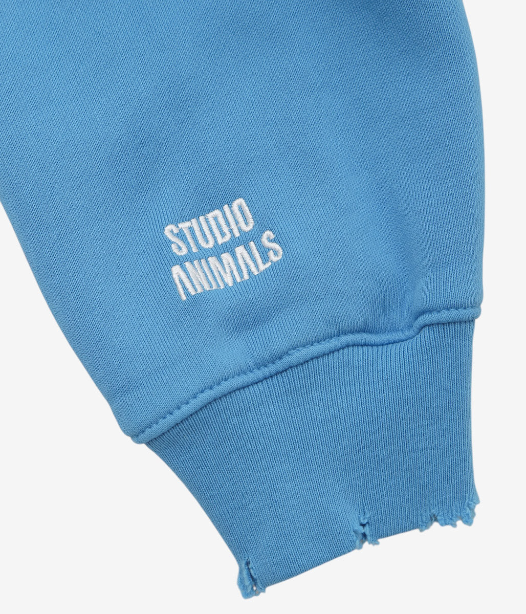 STUDIO ANIMALS ''×MOOJIMOOJI ”ANIMALS LETTER" HOODIE'' (BLUE)