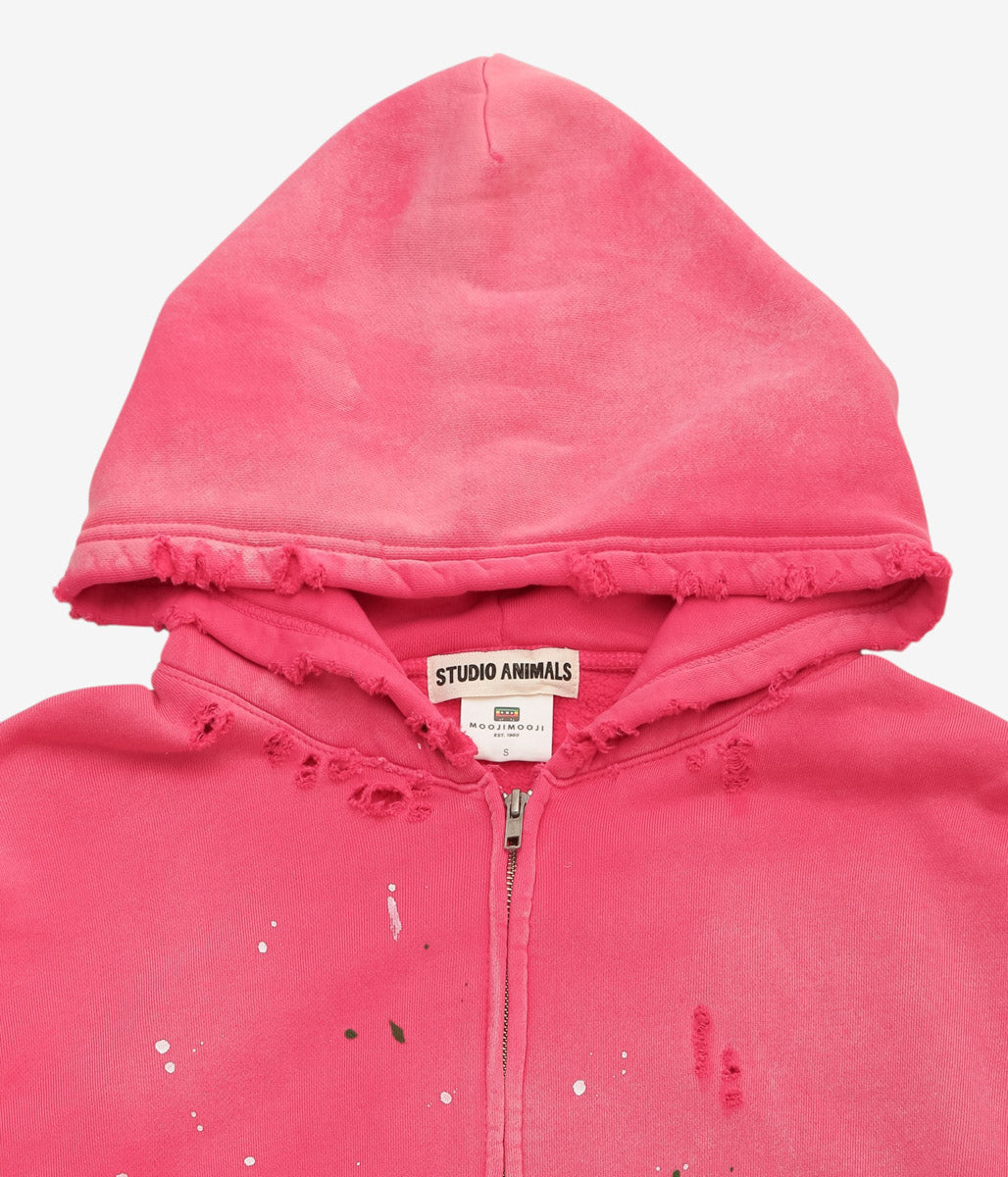 STUDIO ANIMALS ''×MOOJIMOOJI ”ANIMALS LETTER" HOODIE'' (RED)