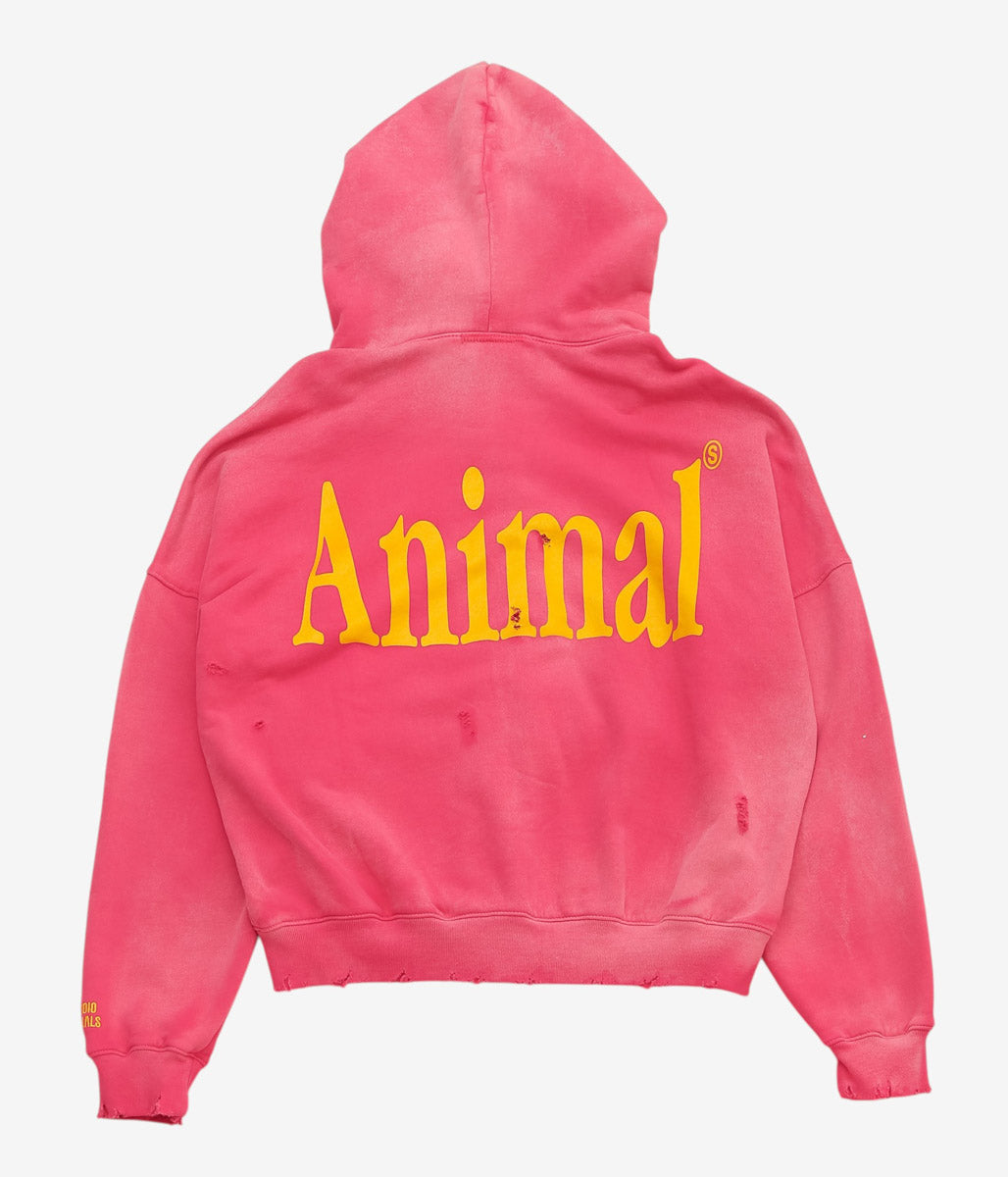 STUDIO ANIMALS ''×MOOJIMOOJI ”ANIMALS LETTER" HOODIE'' (RED)
