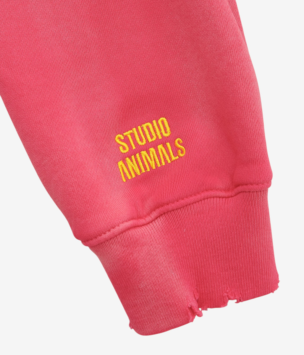 STUDIO ANIMALS ''×MOOJIMOOJI ”ANIMALS LETTER" HOODIE'' (RED)