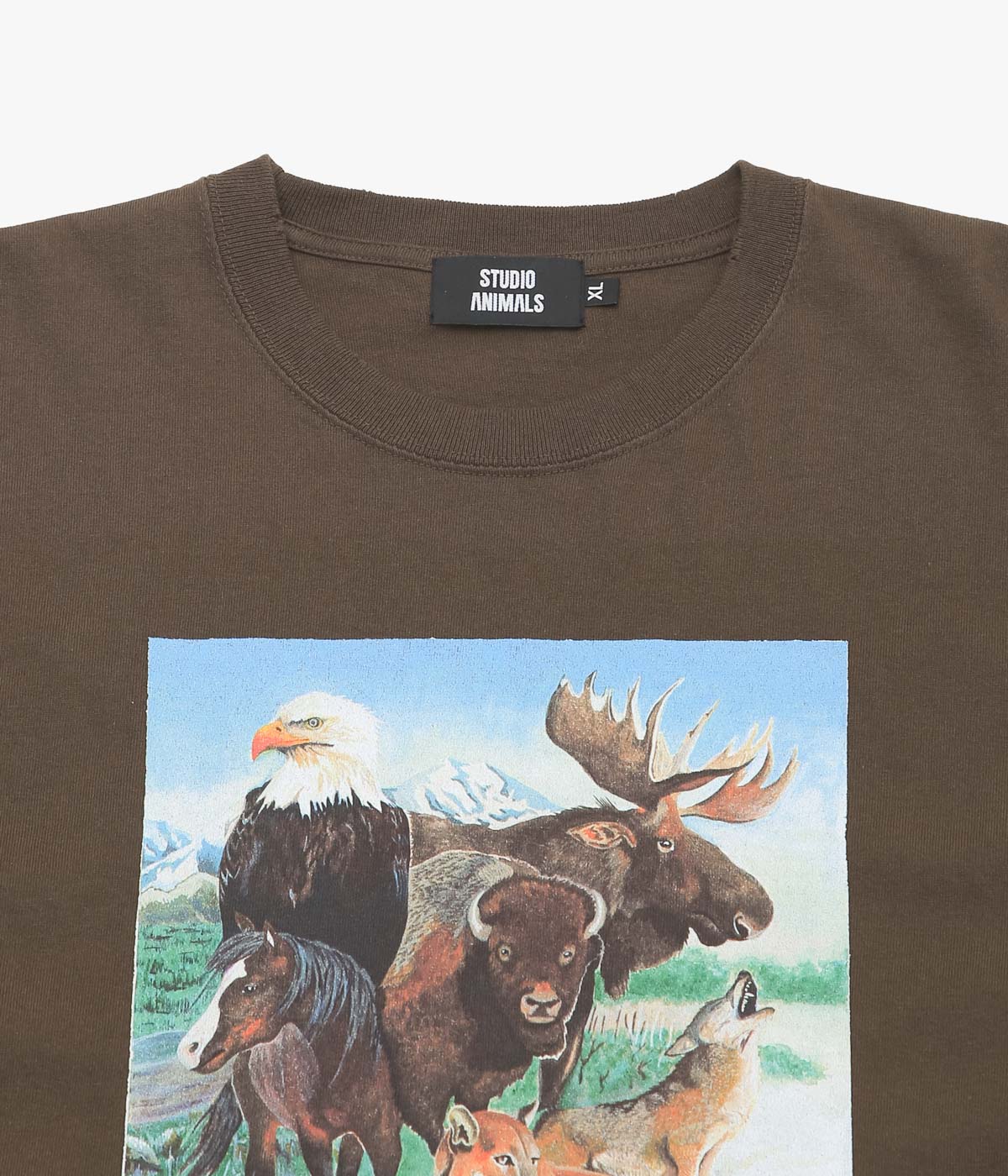 STUDIO ANIMALS ''STUDIO ANIMALS × TAKURO NAKAMURA "USA ANIMALS TEE"'' (BROWN)