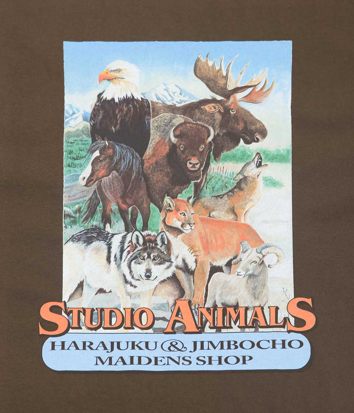 STUDIO ANIMALS ''STUDIO ANIMALS × TAKURO NAKAMURA "USA ANIMALS TEE"'' (BROWN)