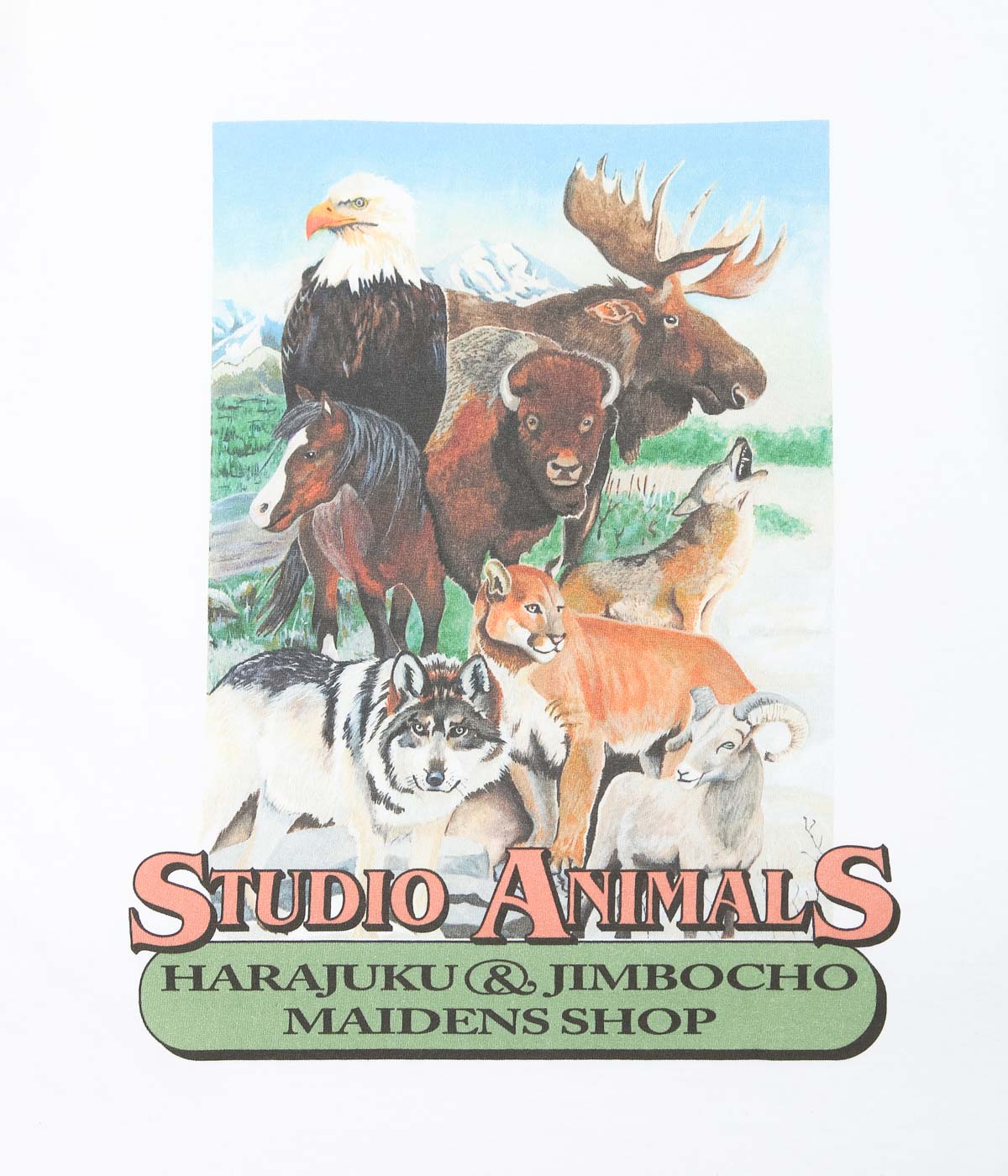 STUDIO ANIMALS ''STUDIO ANIMALES × TAKURO NAKAMURA "USA ANIMALS TEE"'' (WHITE)