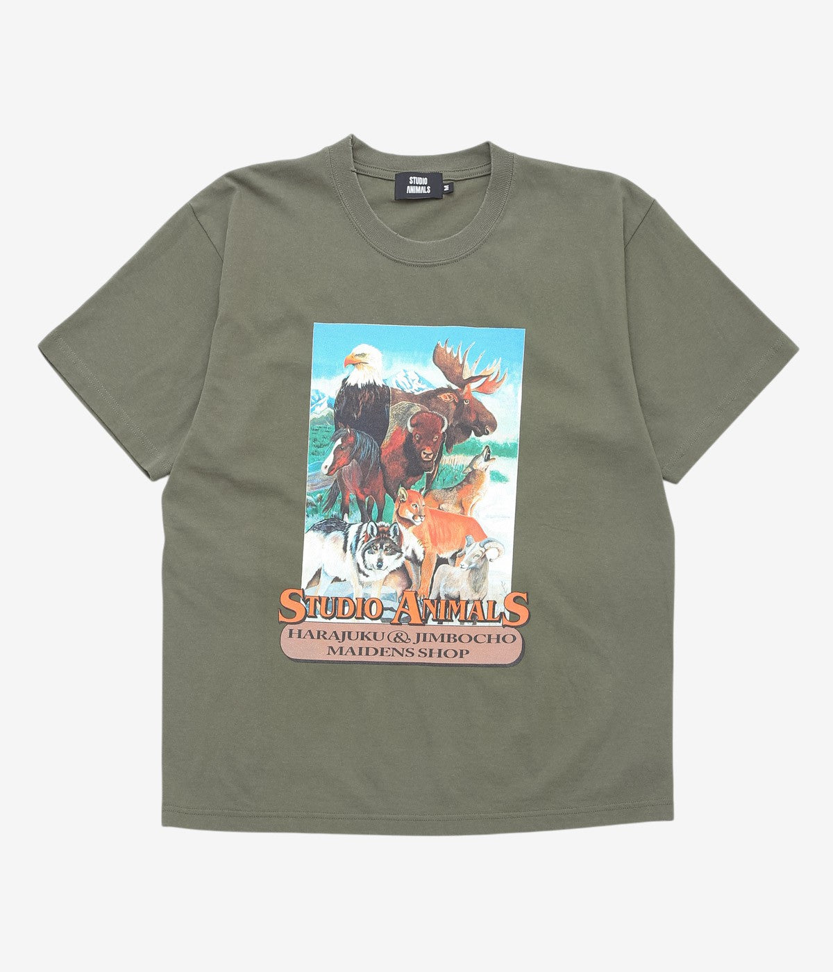 STUDIO ANIMALS ''STUDIO ANIMALES × TAKURO NAKAMURA "USA ANIMALS TEE"'' (OLIVE)