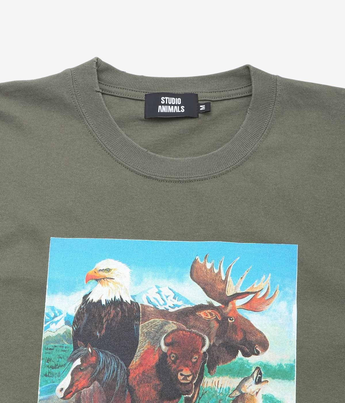STUDIO ANIMALS ''STUDIO ANIMALES × TAKURO NAKAMURA "USA ANIMALS TEE"'' (OLIVE)