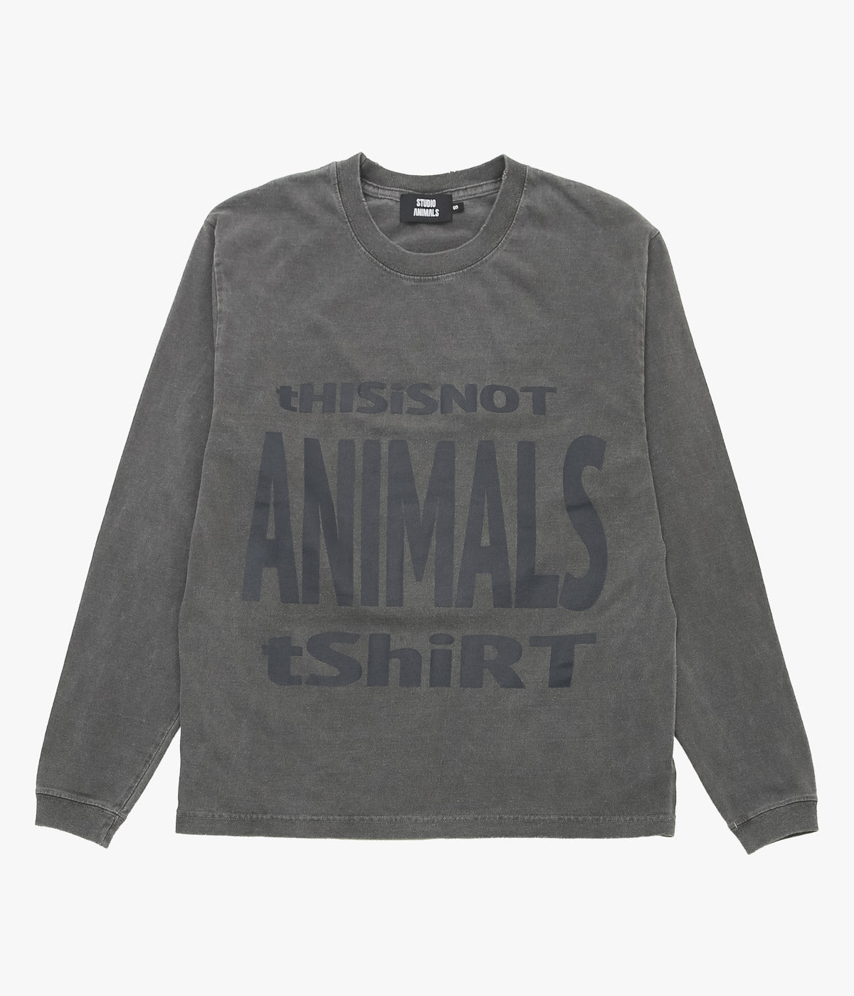 STUDIO ANIMALS ''“THIS IS NOT” L/S T-SHIRT'' (FADED BLACK)
