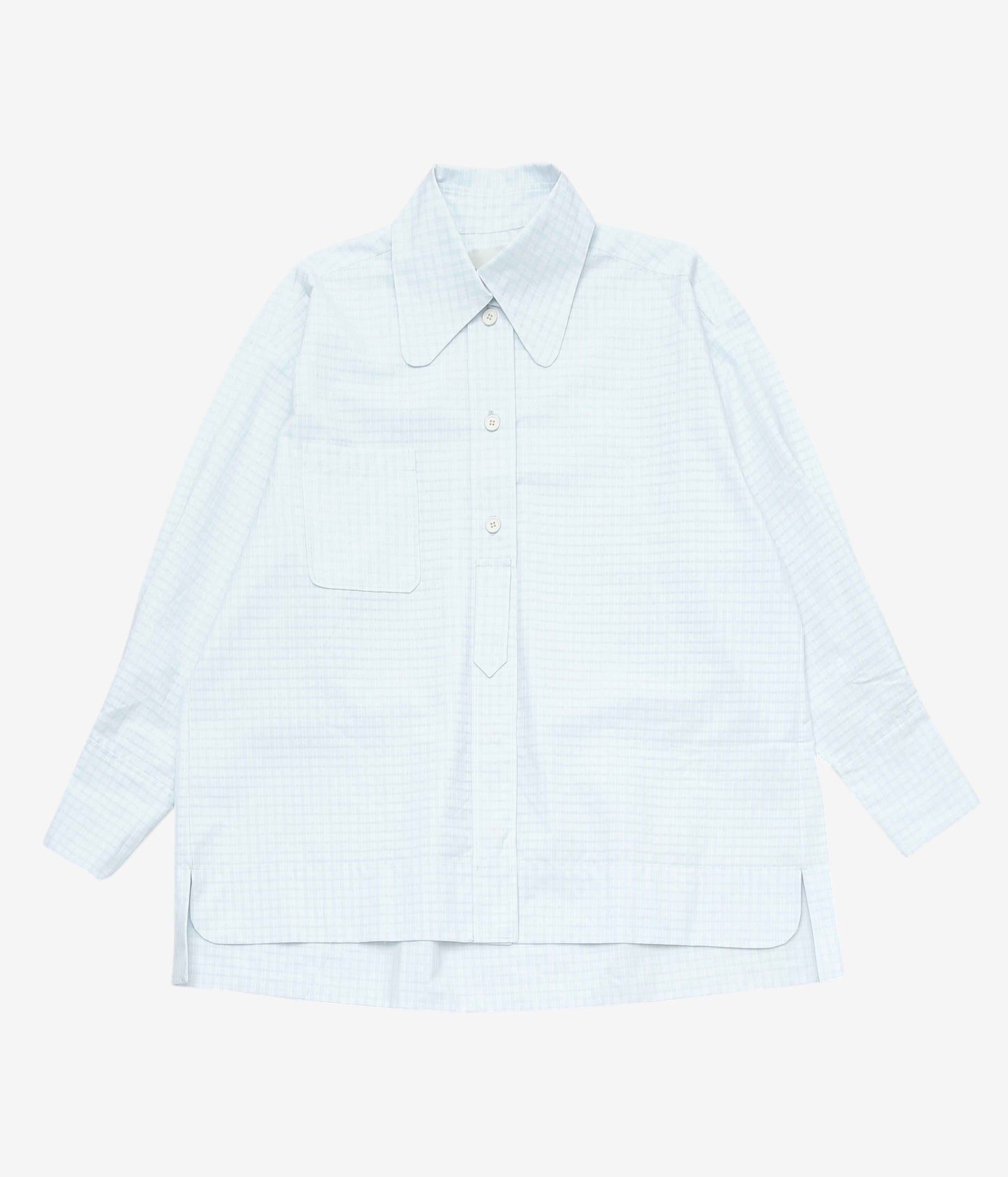 STUDIO DE LOSTANGES ''LARGE COLLAR SHIRTS'' (LT BLUE CHECK)
