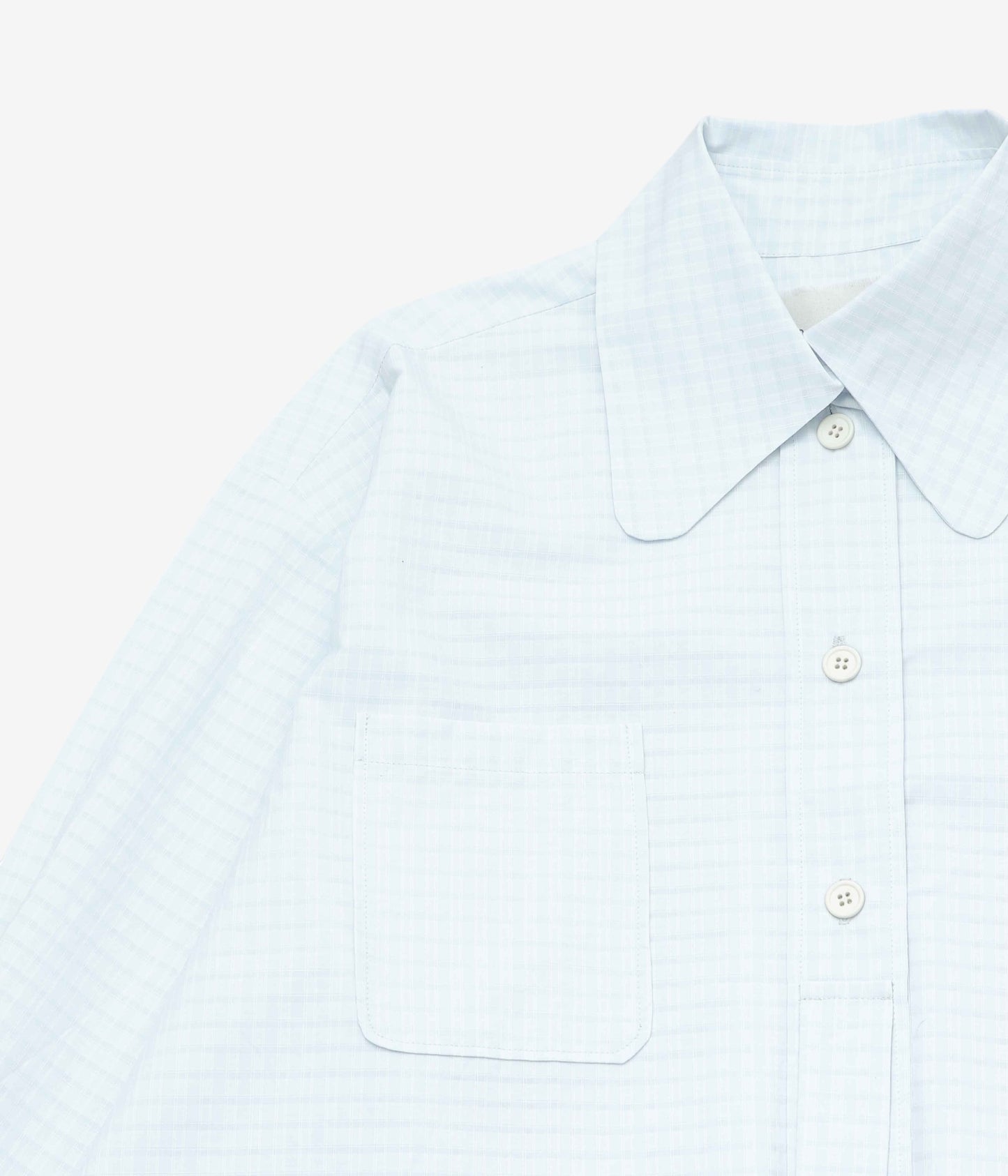 STUDIO DE LOSTANGES ''LARGE COLLAR SHIRTS'' (LT BLUE CHECK)
