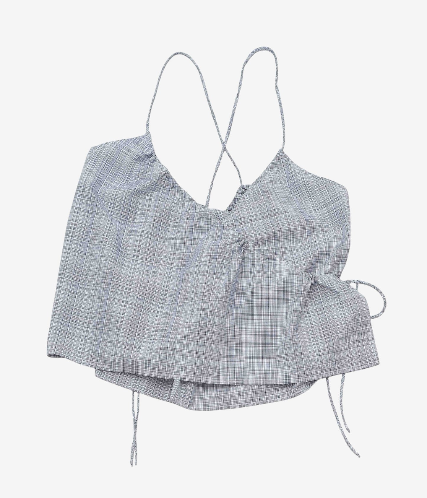 STUDIO DE LOSTANGES ''STRAPPY TOP'' (NAVY CHECK)