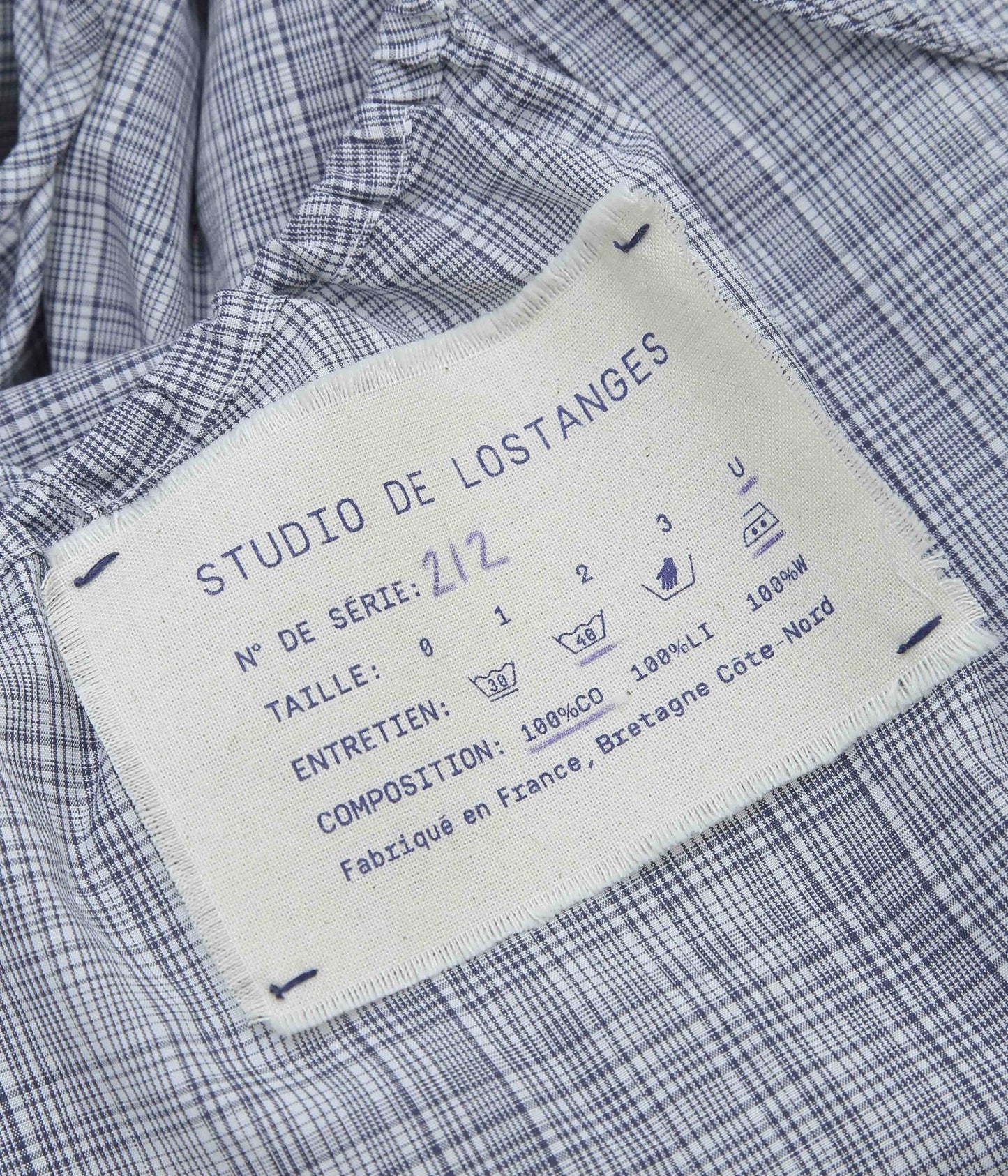 STUDIO DE LOSTANGES ''STRAPPY TOP'' (NAVY CHECK)