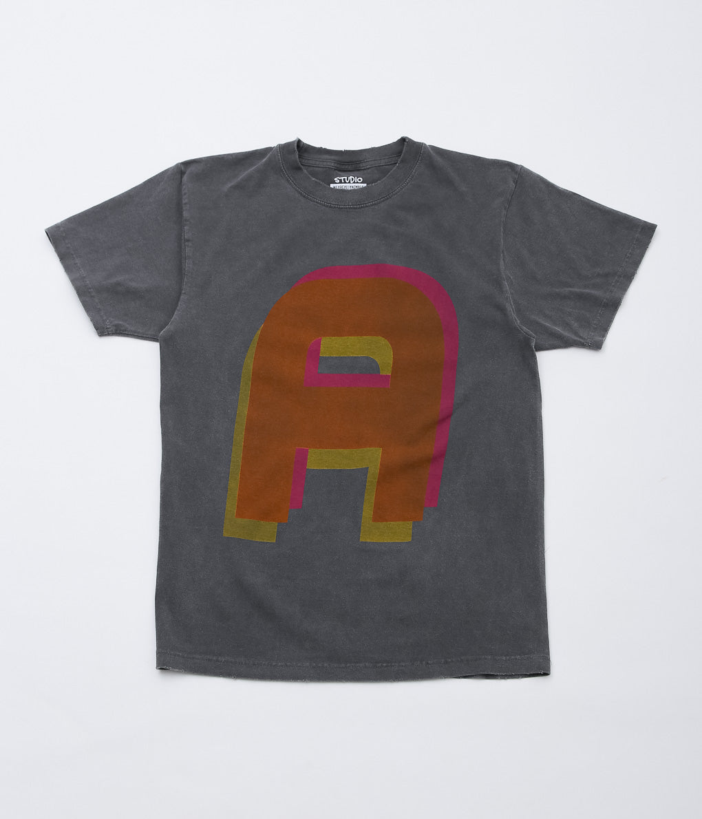 STUDIO WEAREALLANIMALS ''"A" S/S T-SHIRT'' (BLACK)