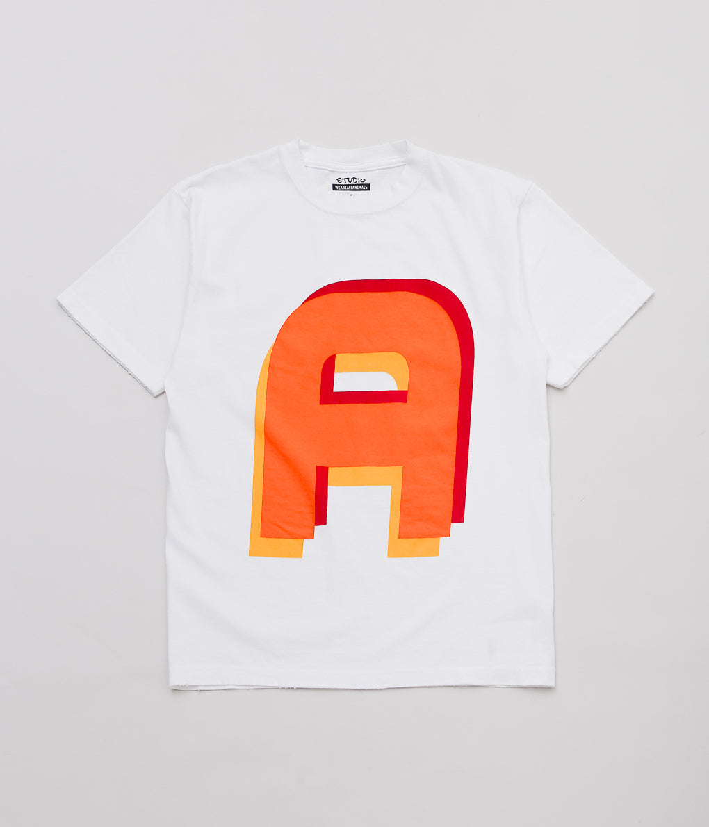 STUDIO WEAREALLANIMALS ''"A" S/S T-SHIRT'' (WHITE)