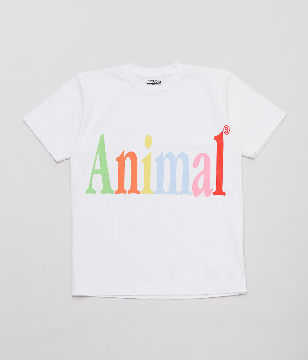 STUDIO WEAREALLANIMALS ''"ANIMALS LETTER" S/S T-SHIRT'' (WHITE)