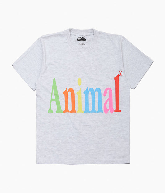 STUDIO WEAREALLANIMALS ''"ANIMALS LETTER" S/S T-SHIRT'' (GREY)