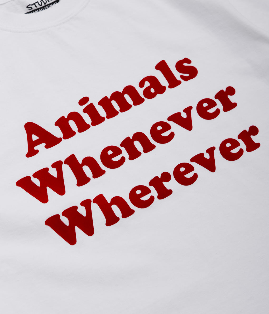 STUDIO WEAREALLANIMALS ''"WHENEVER WHEREVER" S/S T-SHIRT '' (WHITE)