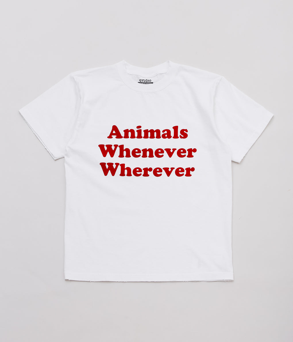 STUDIO WEAREALLANIMALS ''"WHENEVER WHEREVER" S/S T-SHIRT '' (WHITE)