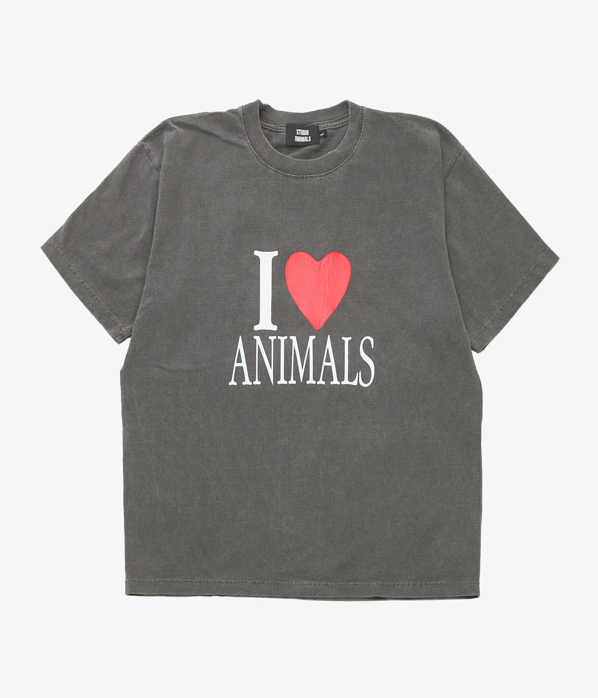STUDIO ANIMALS ''“LOVE” T-SHIRT'' (FADED BLACK)