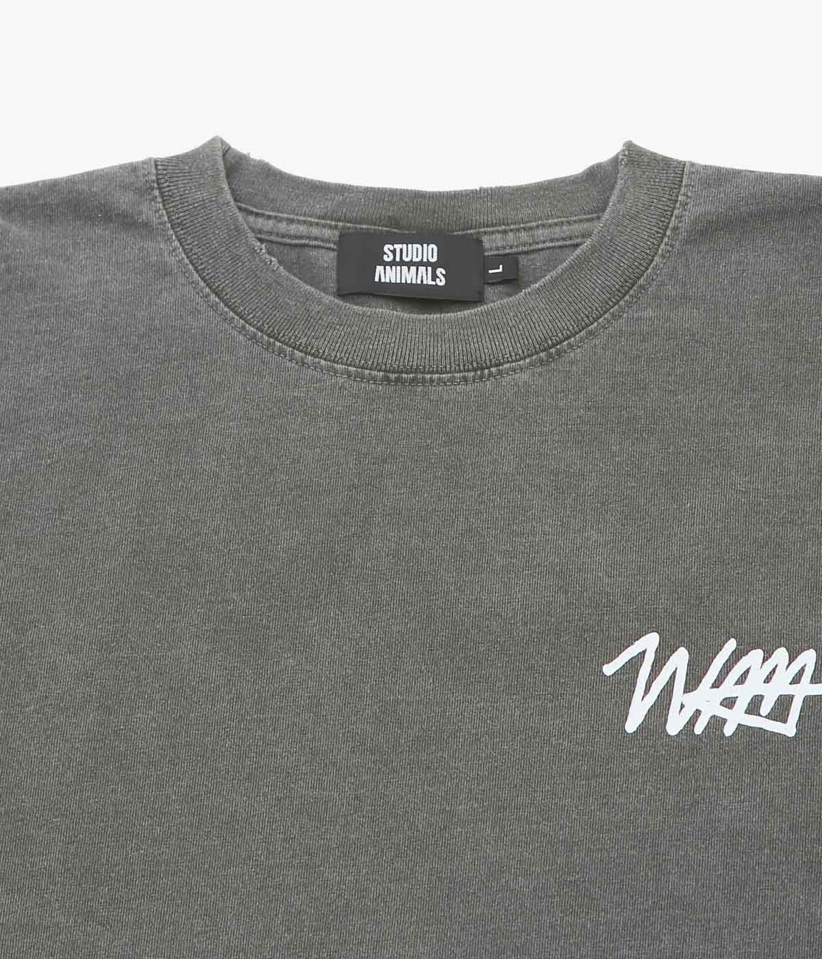 STUDIO ANIMALS ''“SCRIPT LOGO” T-SHIRT'' (FADED BLACK)