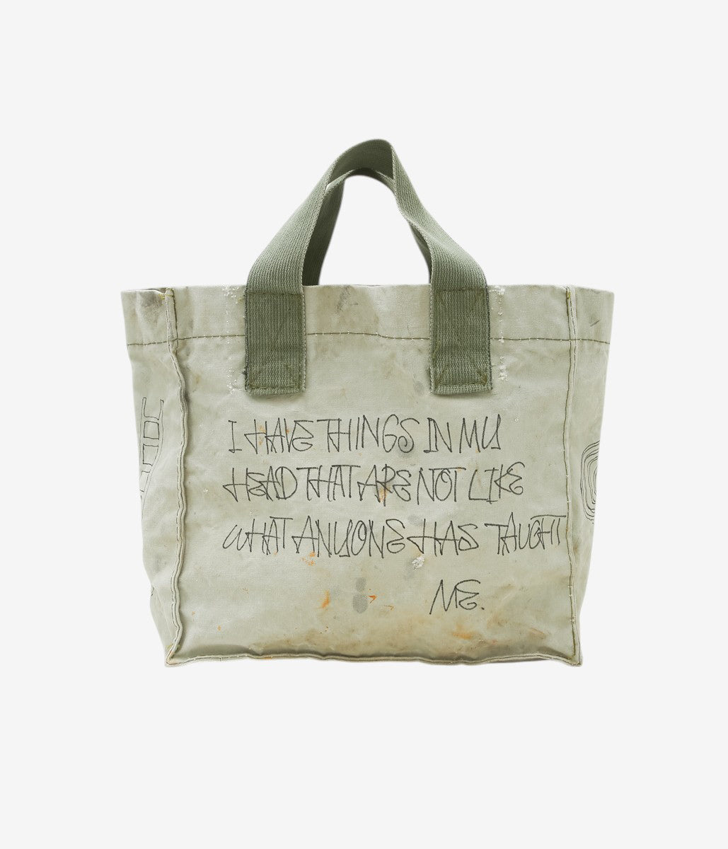 SWELL VINTAGE × MAIDENS SHOP WOMEN ''50's~ UNKNOWN TOTE BAG W/TAGGING'' (FADED OLIVE)