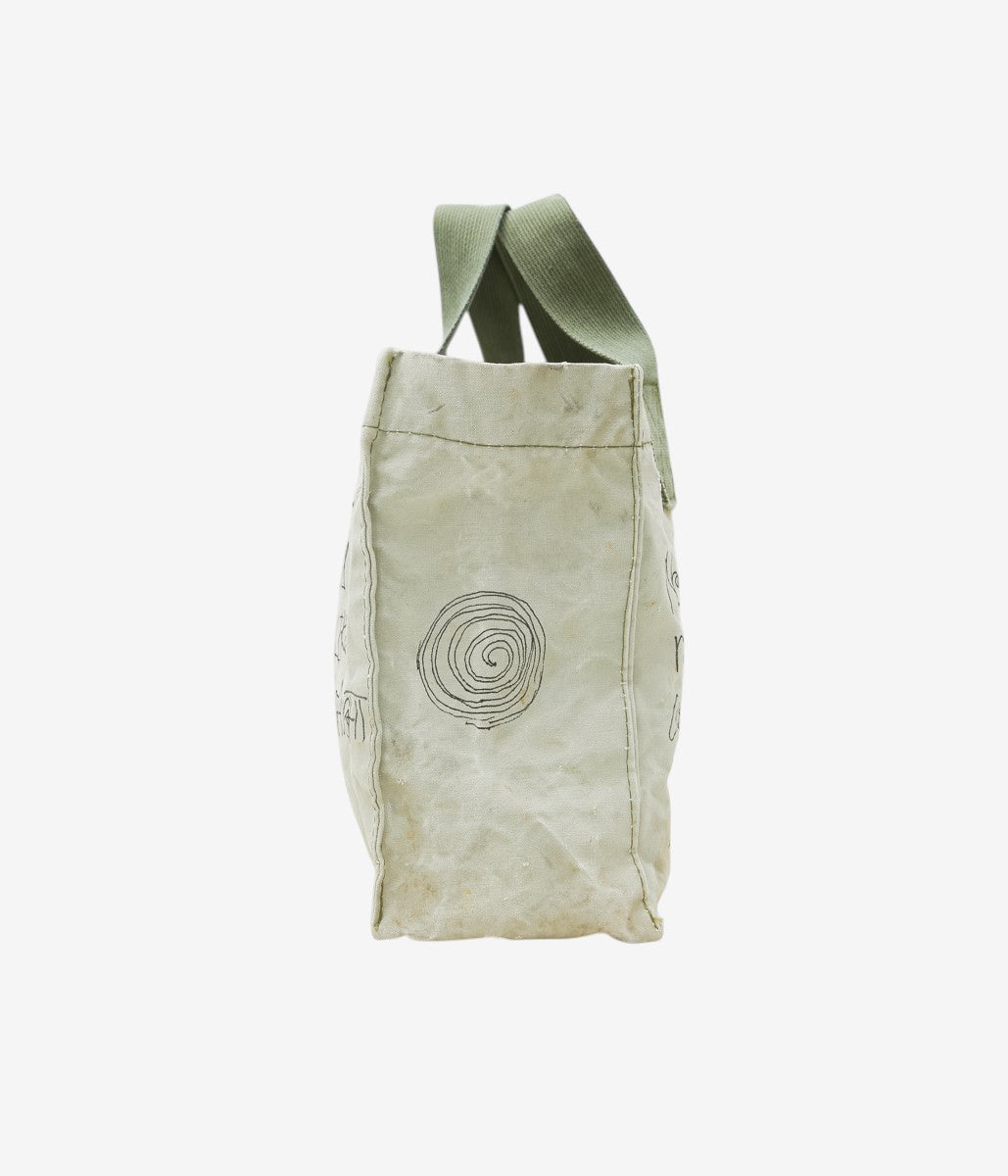SWELL VINTAGE × MAIDENS SHOP WOMEN ''50's~ UNKNOWN TOTE BAG W/TAGGING'' (FADED OLIVE)