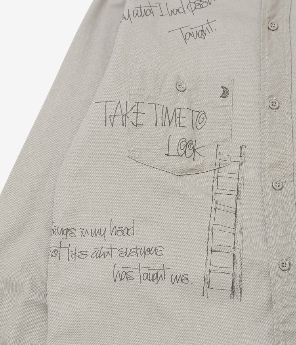 SWELL VINTAGE × MAIDENS SHOP WOMEN ''60's TWENTY GRAND WORK SHIRT W/TAGGING'' (GREY)