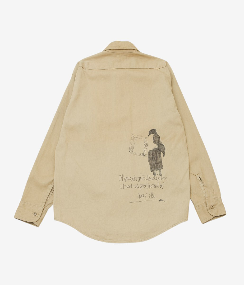 SWELL VINTAGE × MAIDENS SHOP WOMEN ''60's "WASHINGTON DC" SHIRT W/TAGGING'' (BEIGE)