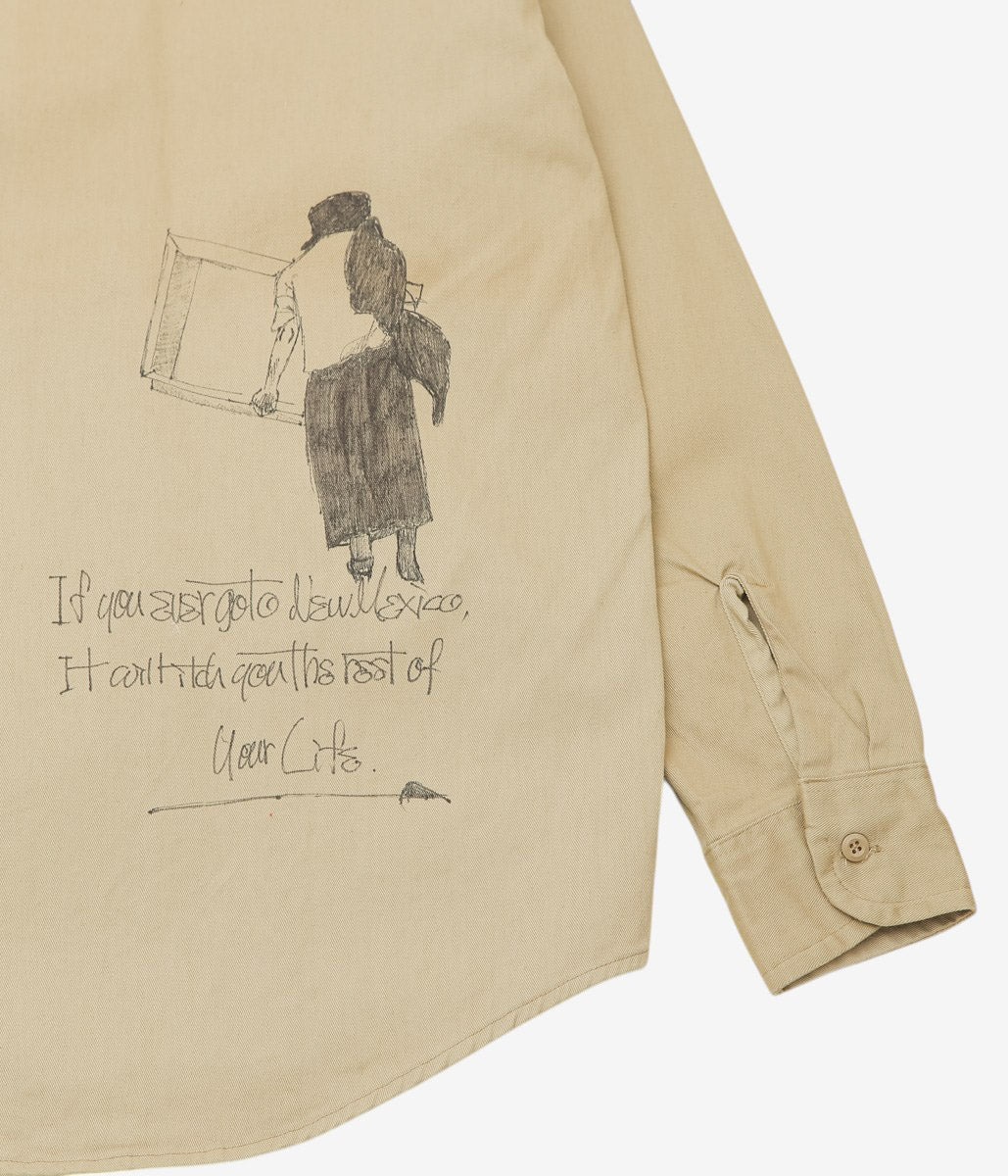 SWELL VINTAGE × MAIDENS SHOP WOMEN ''60's "WASHINGTON DC" SHIRT W/TAGGING'' (BEIGE)