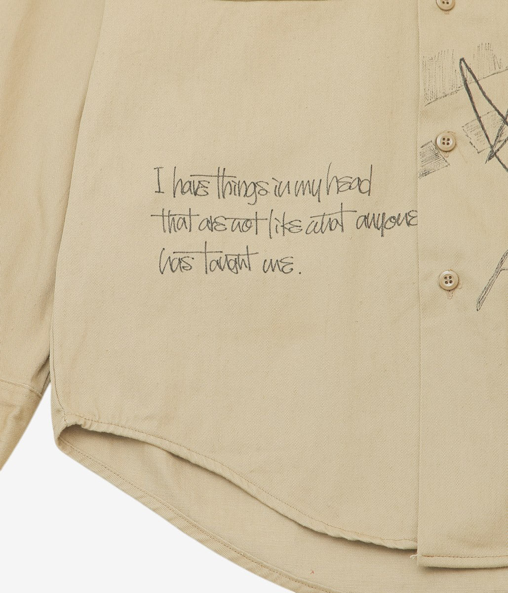 SWELL VINTAGE × MAIDENS SHOP WOMEN ''60's "WASHINGTON DC" SHIRT W/TAGGING'' (BEIGE)