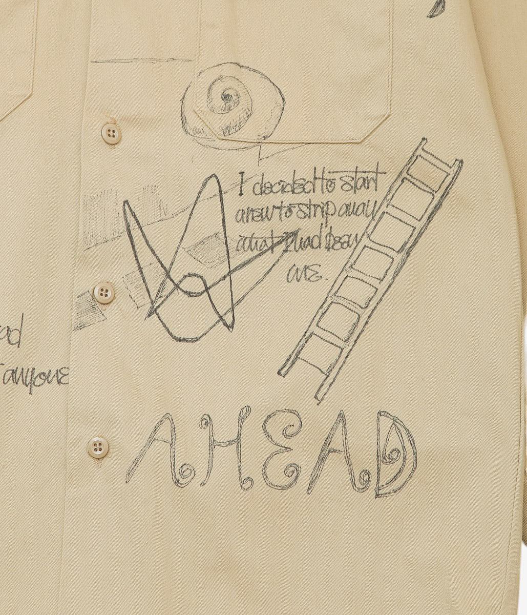 SWELL VINTAGE × MAIDENS SHOP WOMEN ''60's "WASHINGTON DC" SHIRT W/TAGGING'' (BEIGE)