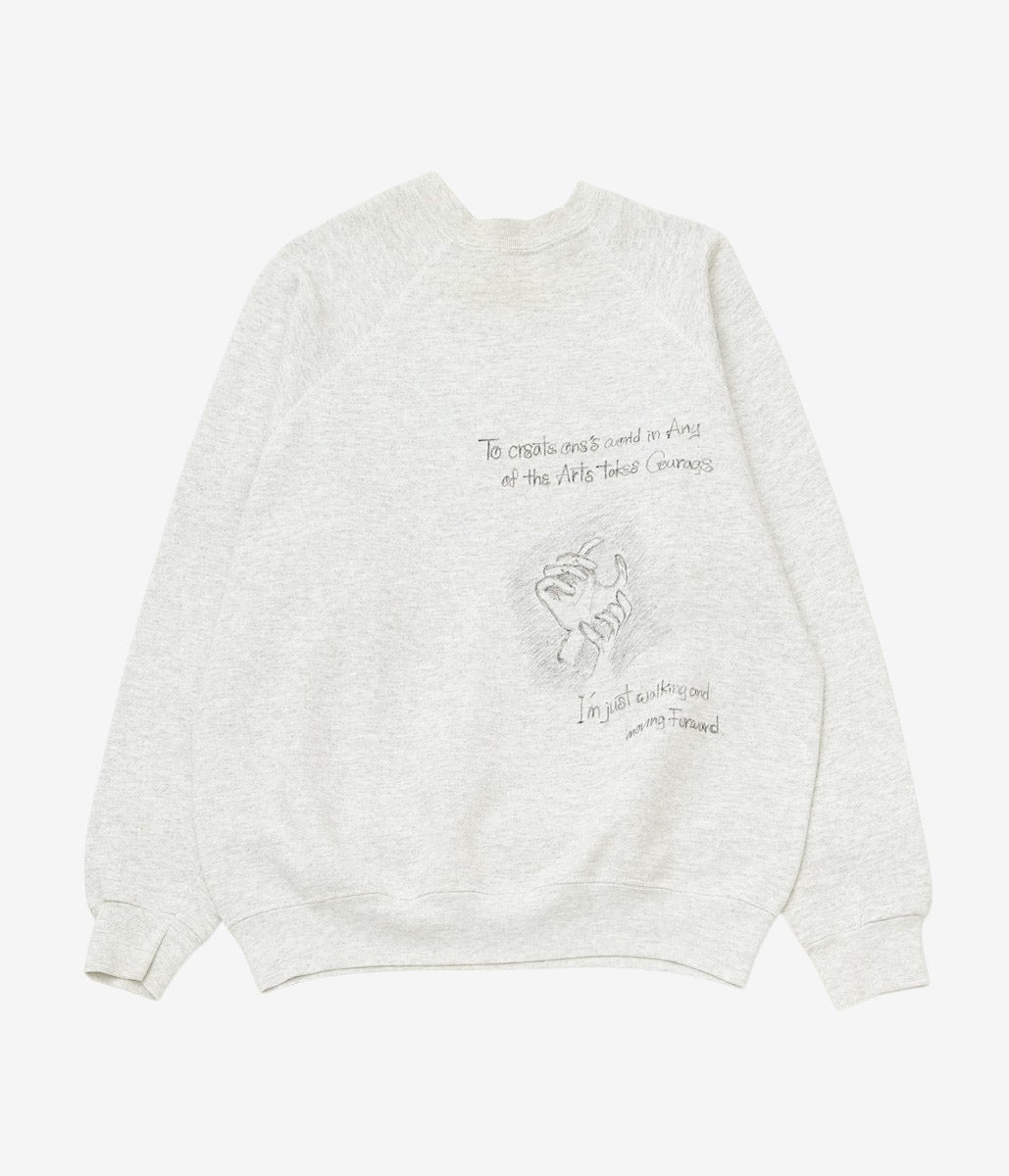SWELL VINTAGE × MAIDENS SHOP WOMEN ''80-90's SWEAT SHIRT W/TAG | 3 "HANDS"'' (GREY)