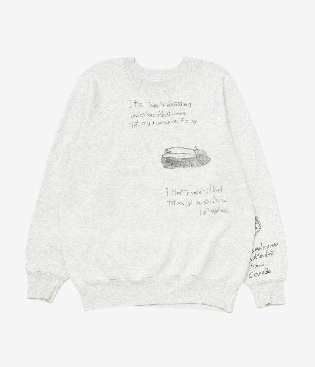 SWELL VINTAGE × MAIDENS SHOP WOMEN ''80-90's SWEAT SHIRT W/TAG5 "SHOES"'' (GREY)