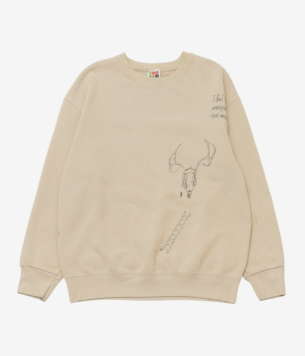 SWELL VINTAGE × MAIDENS SHOP WOMEN ''80-90's SWEAT SHIRT W/TAG6 "BONE"'' (BEIGE)