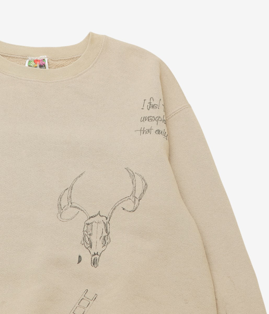 SWELL VINTAGE × MAIDENS SHOP WOMEN ''80-90's SWEAT SHIRT W/TAG6 "BONE"'' (BEIGE)