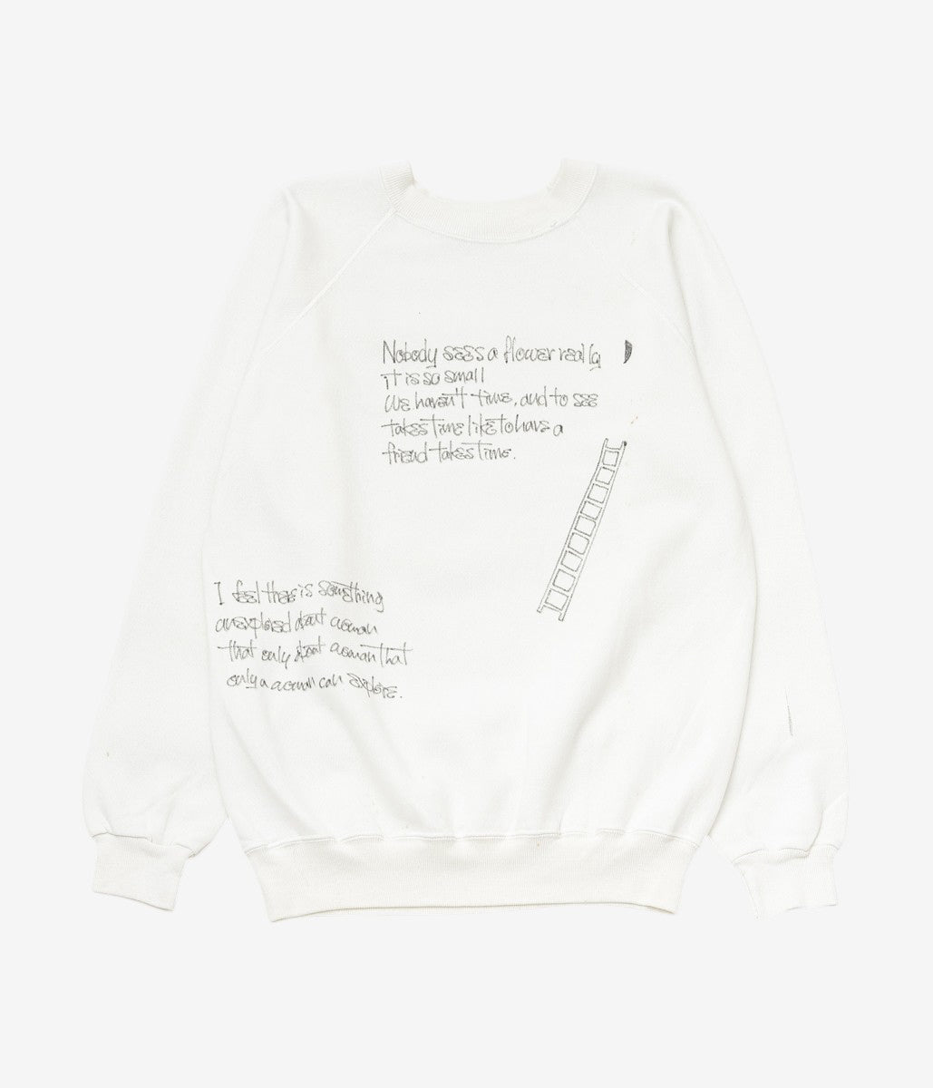 SWELL VINTAGE × MAIDENS SHOP WOMEN ''80-90's SWEAT SHIRT W/TAGGING | 1'' (WHITE)