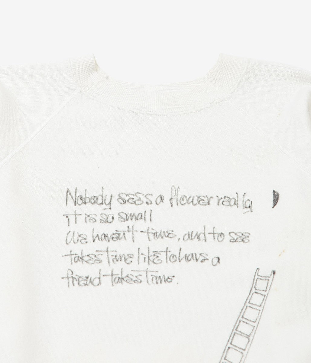 SWELL VINTAGE × MAIDENS SHOP WOMEN ''80-90's SWEAT SHIRT W/TAGGING | 1'' (WHITE)